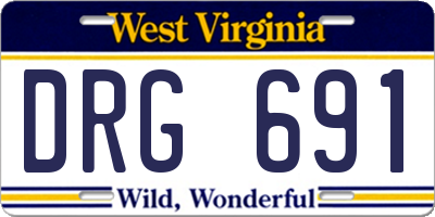 WV license plate DRG691