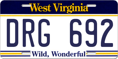 WV license plate DRG692