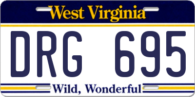 WV license plate DRG695