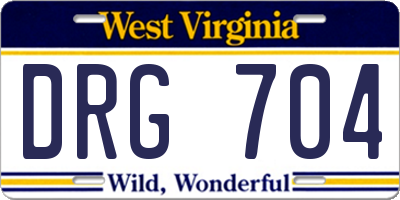 WV license plate DRG704