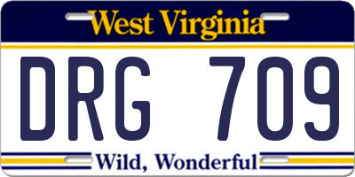 WV license plate DRG709