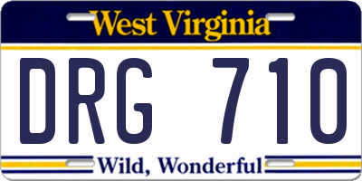 WV license plate DRG710