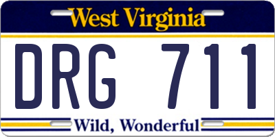 WV license plate DRG711