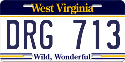 WV license plate DRG713