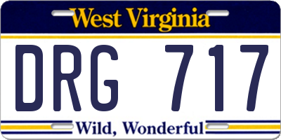 WV license plate DRG717