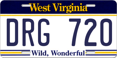WV license plate DRG720