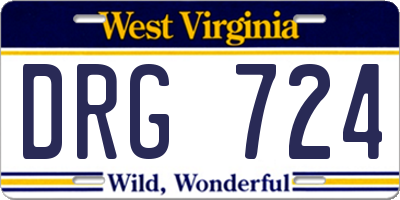 WV license plate DRG724