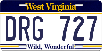 WV license plate DRG727