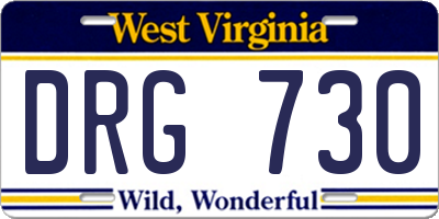 WV license plate DRG730