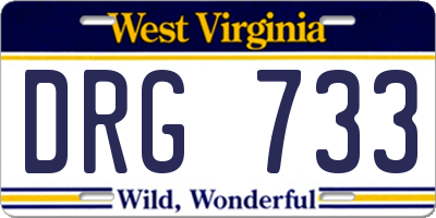 WV license plate DRG733