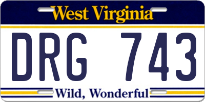 WV license plate DRG743