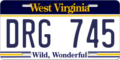 WV license plate DRG745