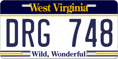 WV license plate DRG748
