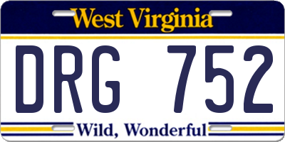 WV license plate DRG752