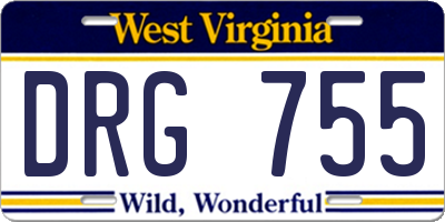 WV license plate DRG755