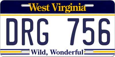 WV license plate DRG756