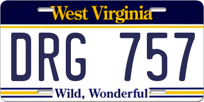 WV license plate DRG757
