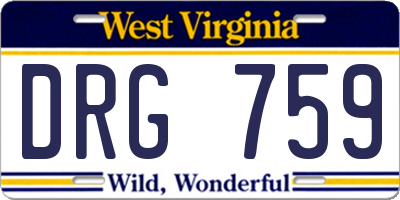 WV license plate DRG759