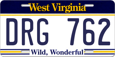 WV license plate DRG762