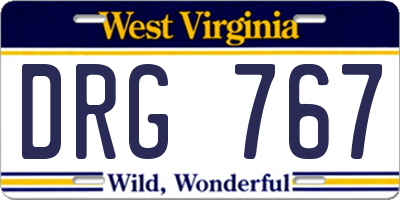 WV license plate DRG767
