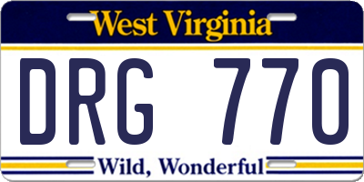 WV license plate DRG770