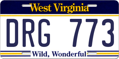 WV license plate DRG773