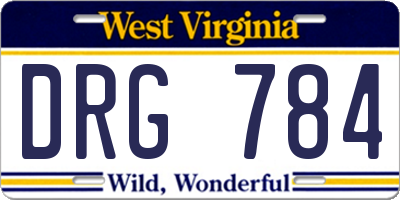 WV license plate DRG784