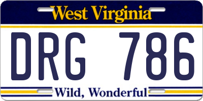 WV license plate DRG786