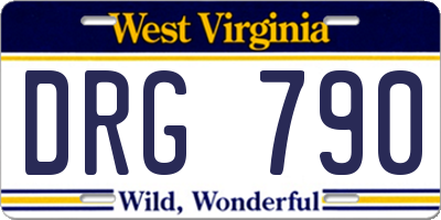 WV license plate DRG790