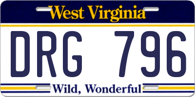 WV license plate DRG796