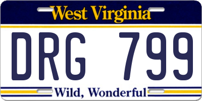 WV license plate DRG799