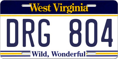 WV license plate DRG804