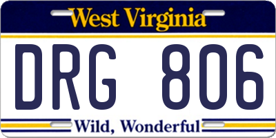 WV license plate DRG806