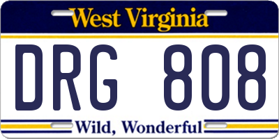 WV license plate DRG808