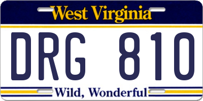 WV license plate DRG810