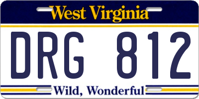 WV license plate DRG812