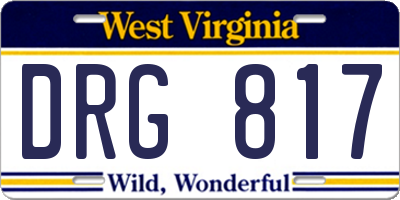 WV license plate DRG817