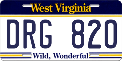 WV license plate DRG820