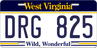 WV license plate DRG825