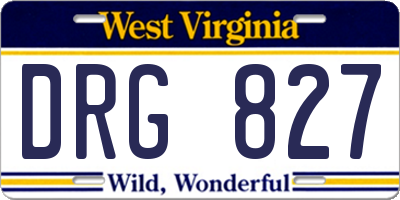 WV license plate DRG827