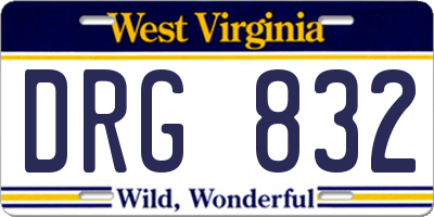 WV license plate DRG832