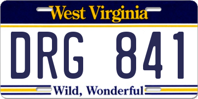 WV license plate DRG841
