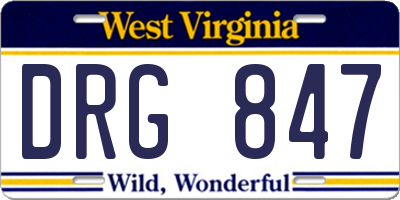WV license plate DRG847