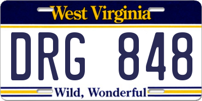 WV license plate DRG848