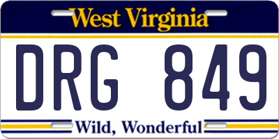 WV license plate DRG849
