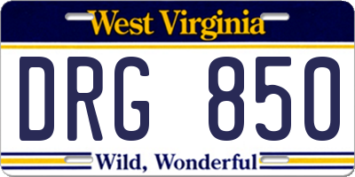 WV license plate DRG850