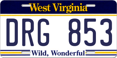 WV license plate DRG853