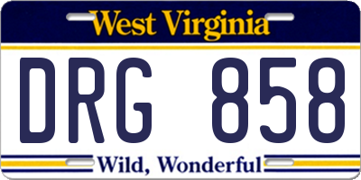 WV license plate DRG858