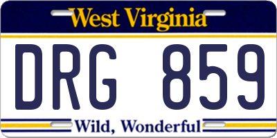 WV license plate DRG859