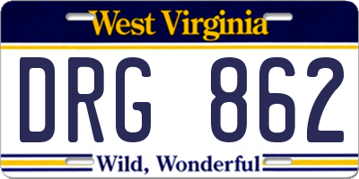 WV license plate DRG862